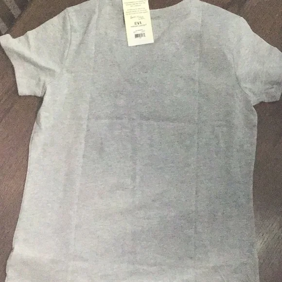 Gray Short Sleeve Tee with Blue and Red Print - Picture 7 of 7